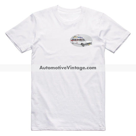 Ghostbusters Cadillac ECTO-1 Famous Car Chest Logo T-shirt