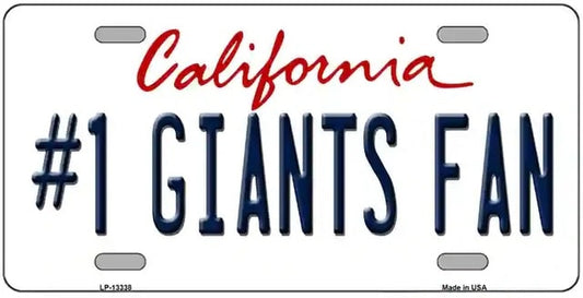 #1 Giants Fan License Plate Style Sign