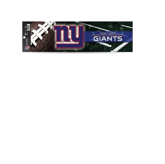 New York Giants logo with football elements on a bumper sticker