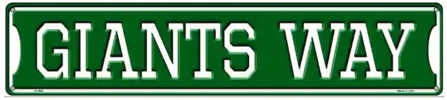 Giants Way Metal Street Sign