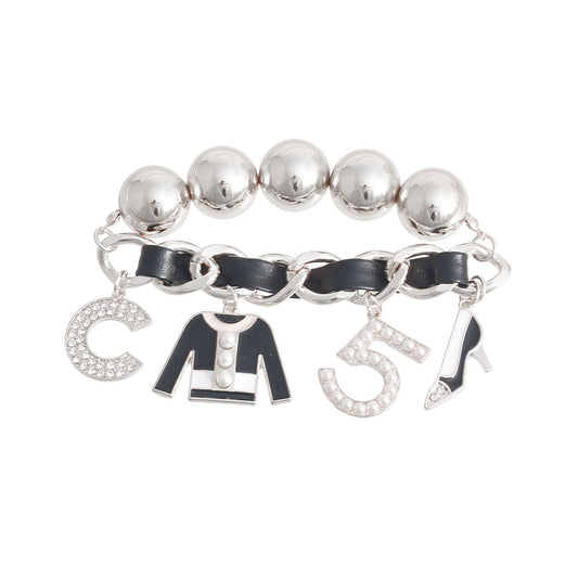 Silver Ball Sweater Charm Bracelet