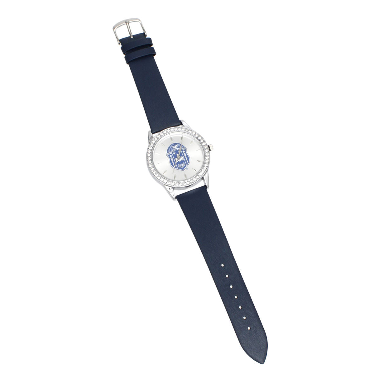 ZPB Blue Leather Silver Sun Cut Dial Watch Women