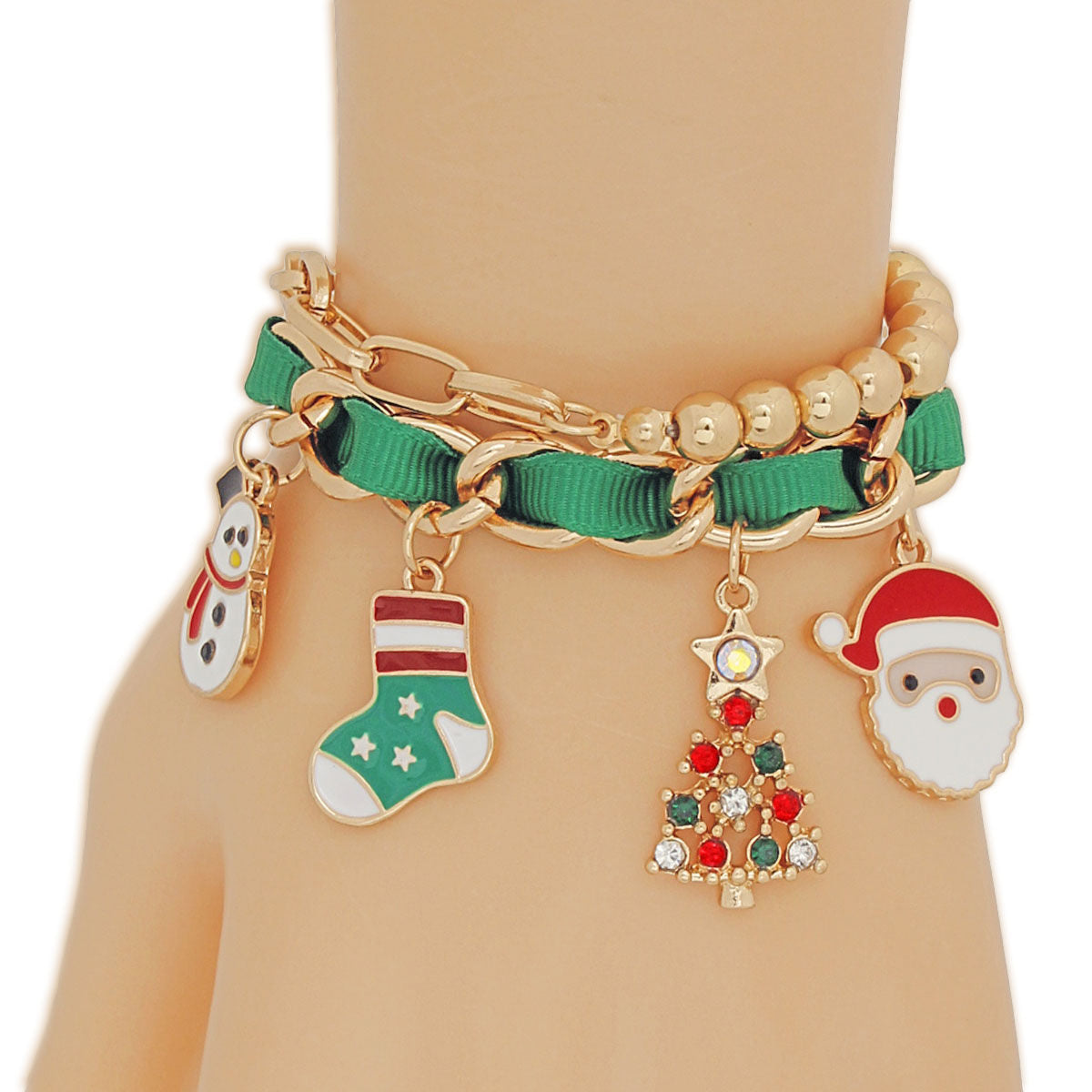 Green Xmas Stocking Bracelets