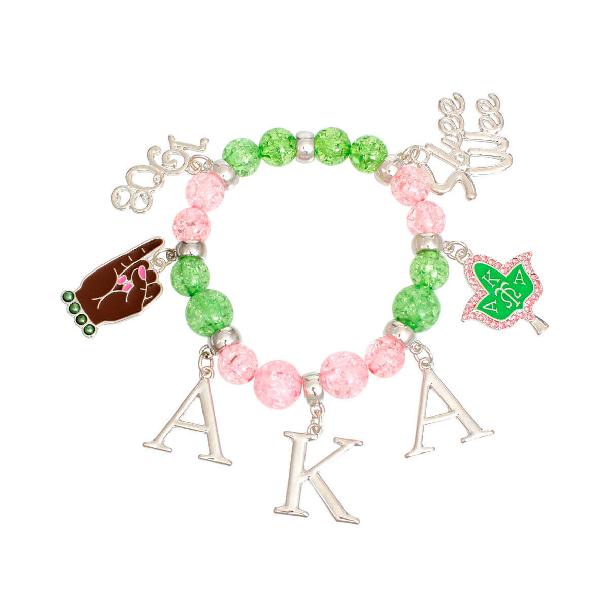 AKA Bracelet Pink Green SKEE WEE AKA Charm Bracelet