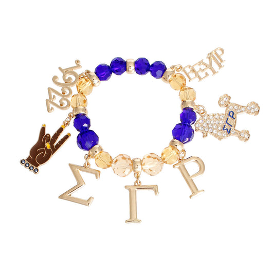 Blue Gold Bead Sigma Bracelet