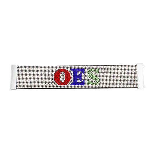 OES Sorority Clear Rhinestone Magnetic Bracelet