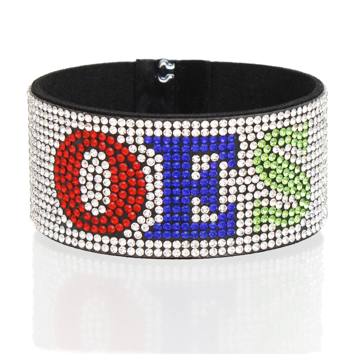 OES Sorority Clear Rhinestone Magnetic Bracelet