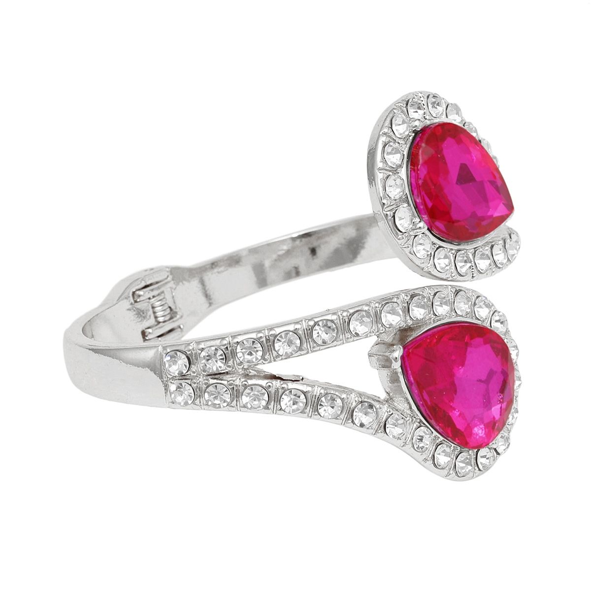 Cuff Brilliant Fuchsia Teardrop Crystal Bracelet