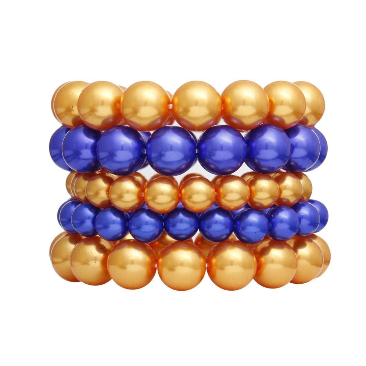 SGRHO Gold Blue Pearl Stretch 5 Pcs Bracelet Women