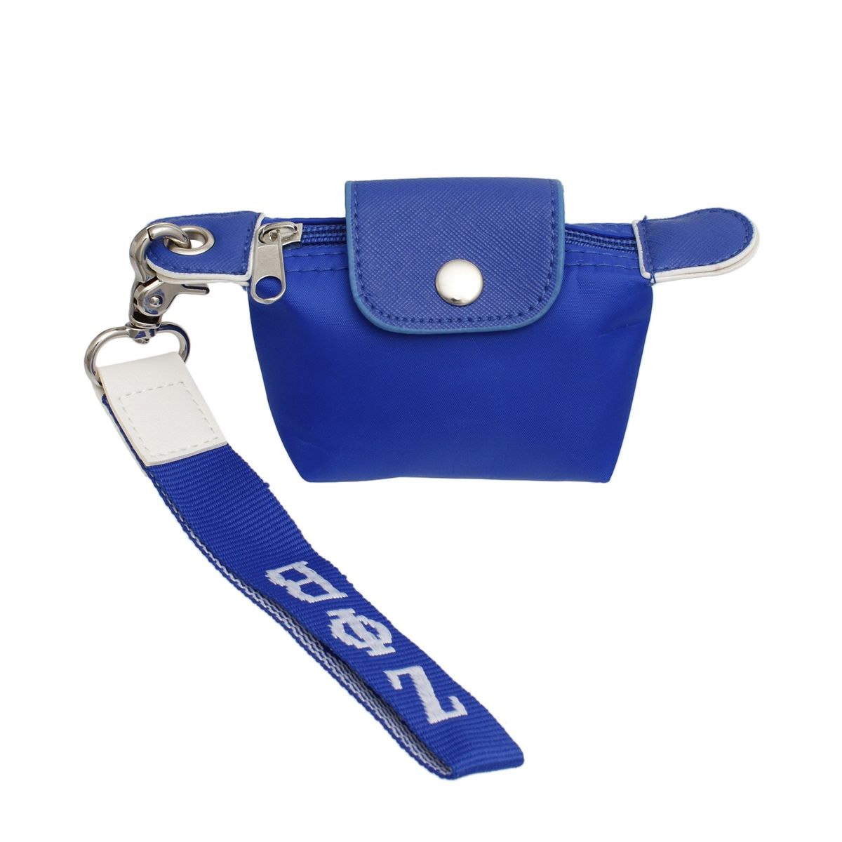 ZPB Sorority Blue Nylon Wristlet Strap Mini Pouch