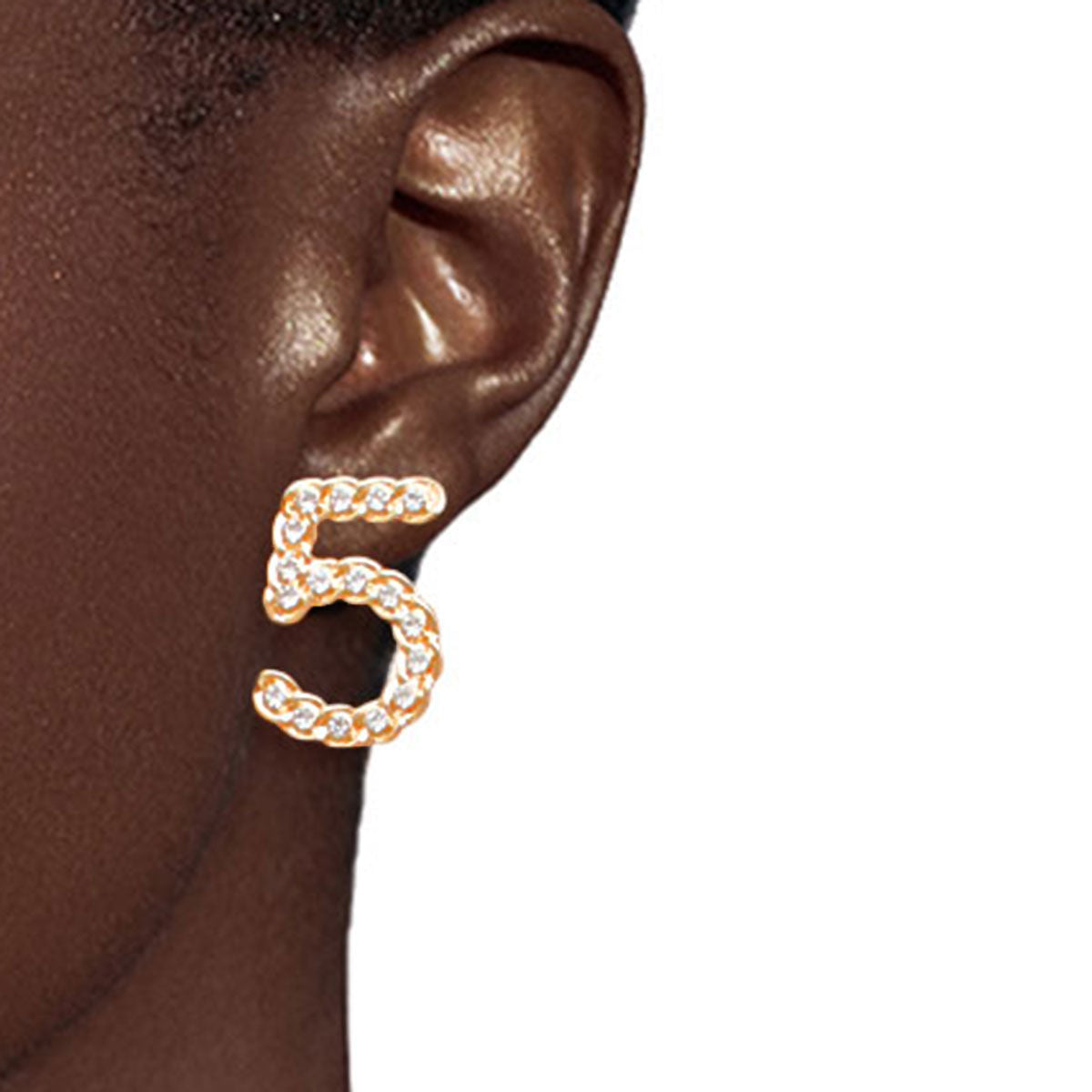 3 Pcs Designer-Inspired COCO Gold Metal and Rhinestone Stud Earring Set
