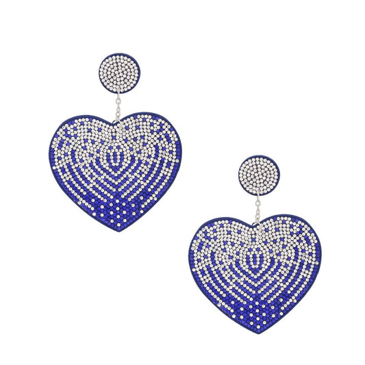 Drop Sparkling Love Blue Heart Dangle Earrings