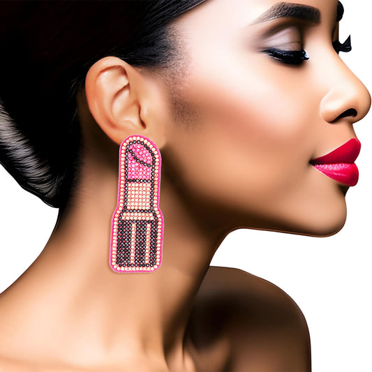 Fuchsia Lipstick Earrings