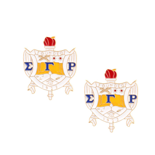 Gold Blue Crest Studs