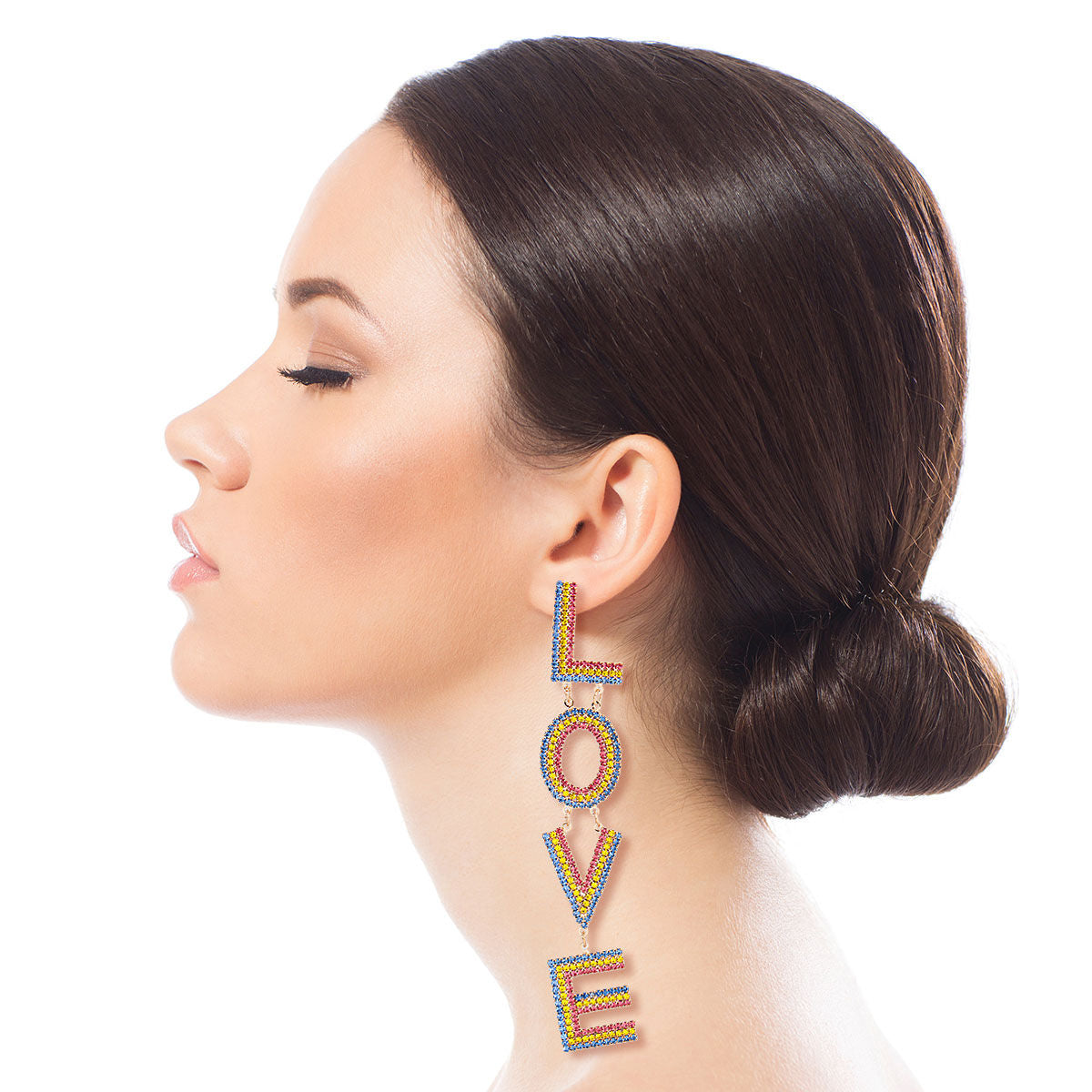 Gold LOVE Stripe Earrings