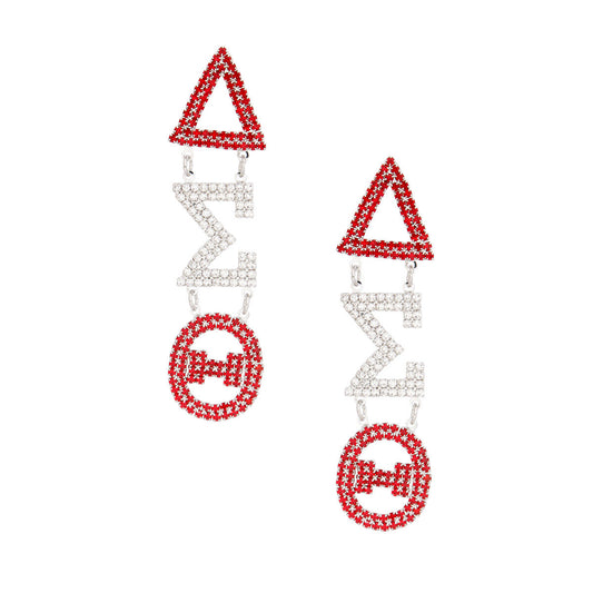 Dangle Red Medium Soror Delta Earrings