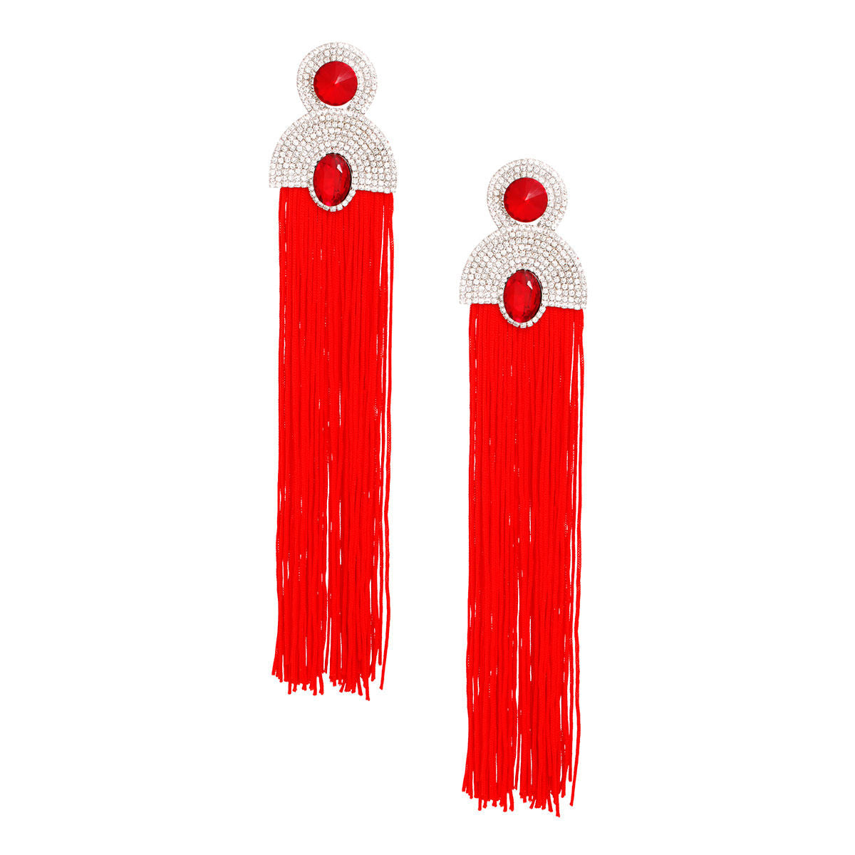 Tassel Red Long Vintage Glam Earrings for Women