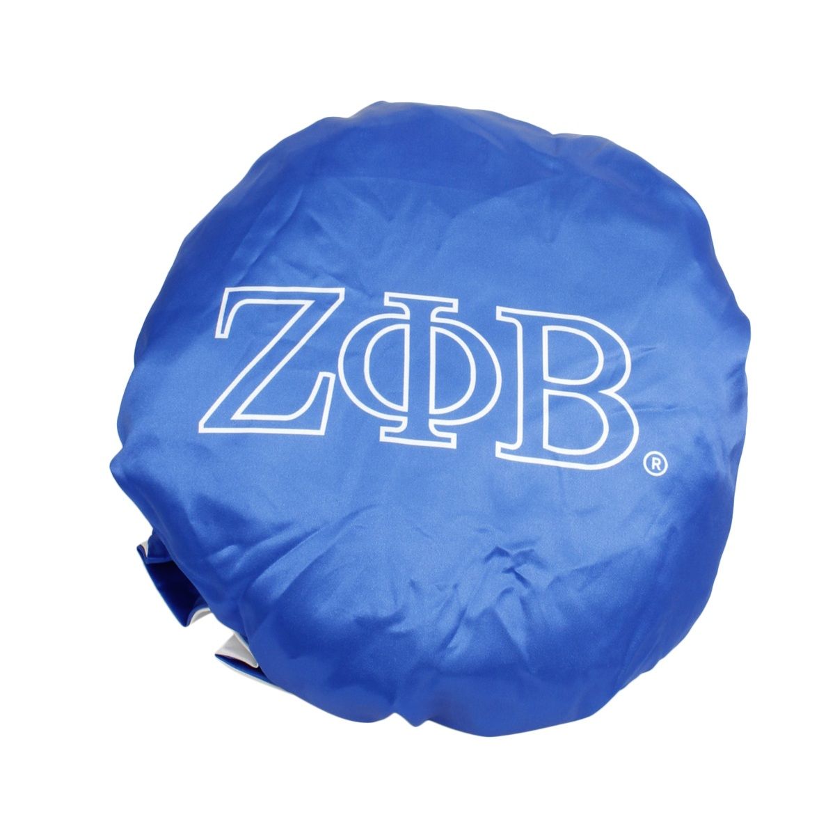 ZPB Sorority Blue White Satin Sleep Bonnet Cap