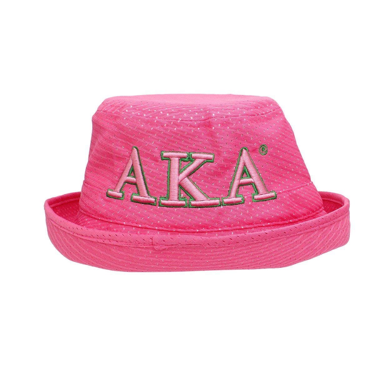 AKA Sorority Pink Mesh Embroidered Bucket Hat
