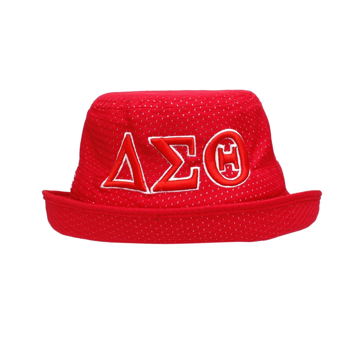 DST Sorority Red Mesh Embroidered Bucket Hat