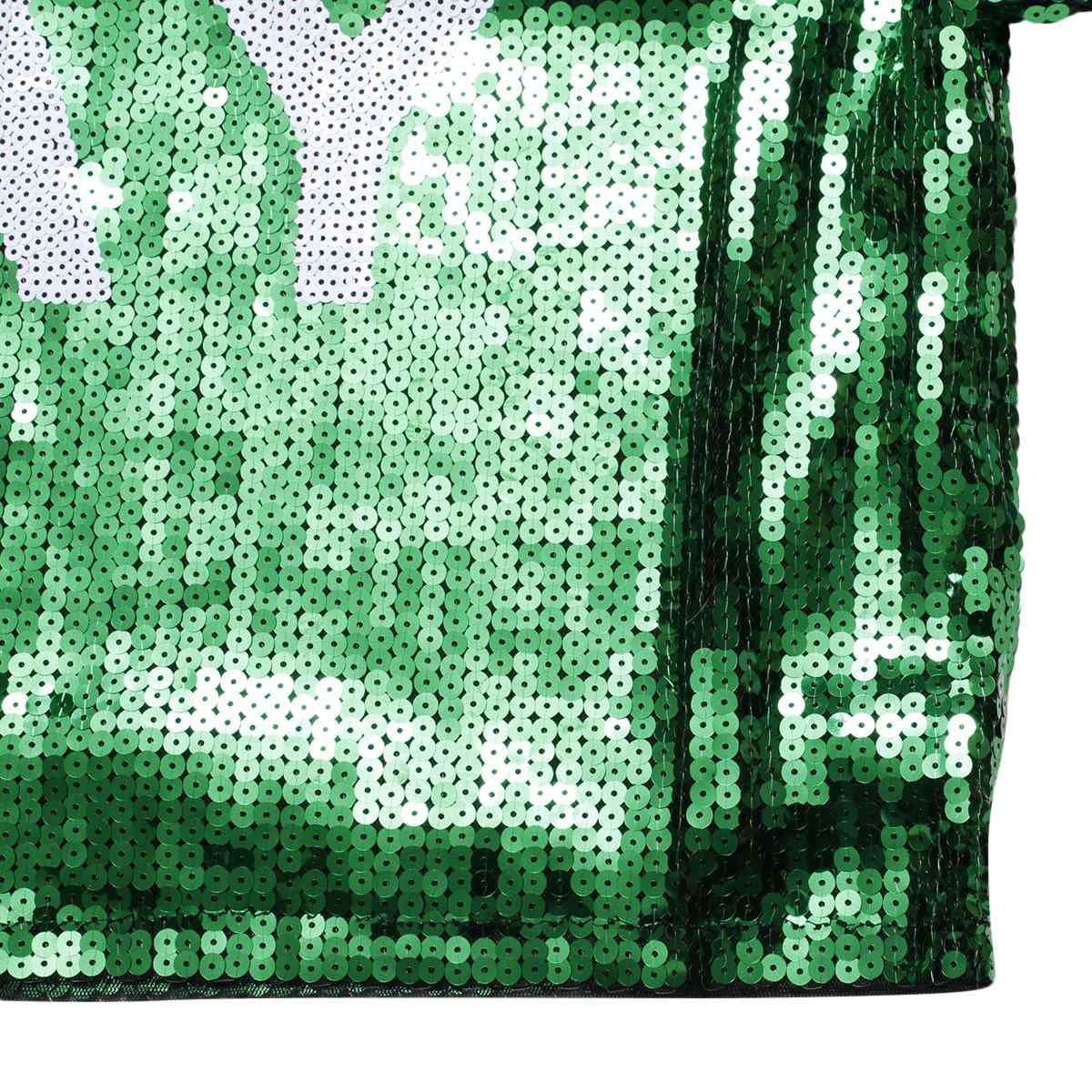 Jersey AKA Green White Sequin GAME DAY Crop Top