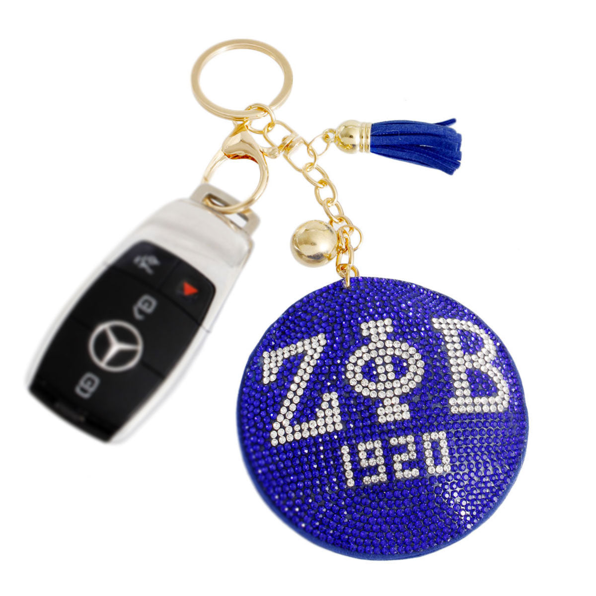 Blue Padded Sorority Keychain