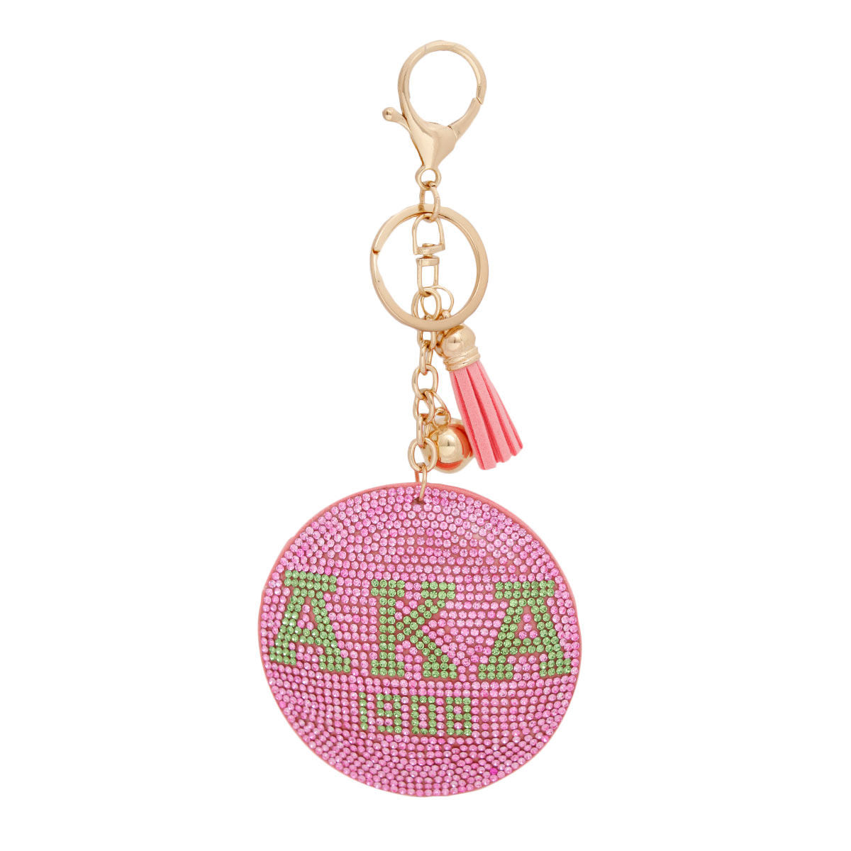 Keychain AKA Sorority Pink Padded Charm for Women