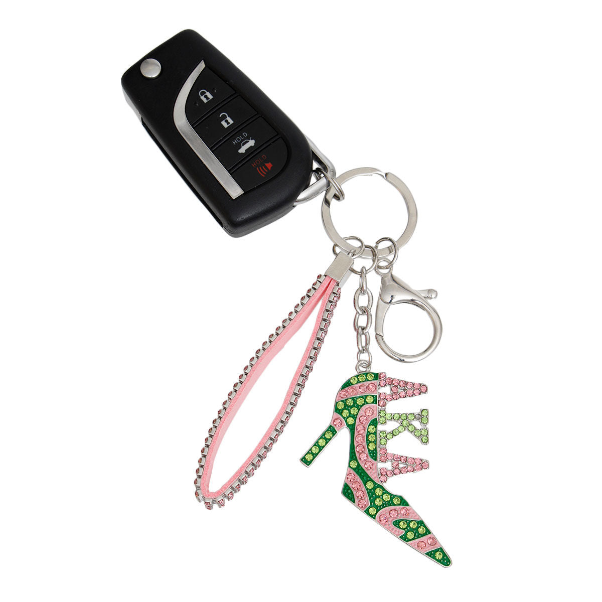 Keychain AKA Sorority Pink Green Heel for Women