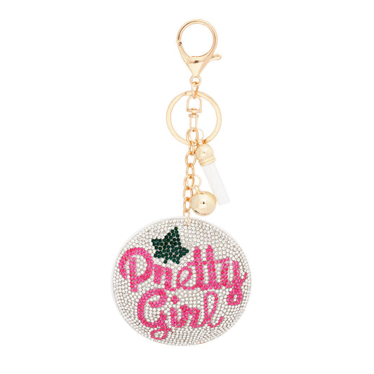 AKA Sorority Clear Pretty Girl Padded Keychain