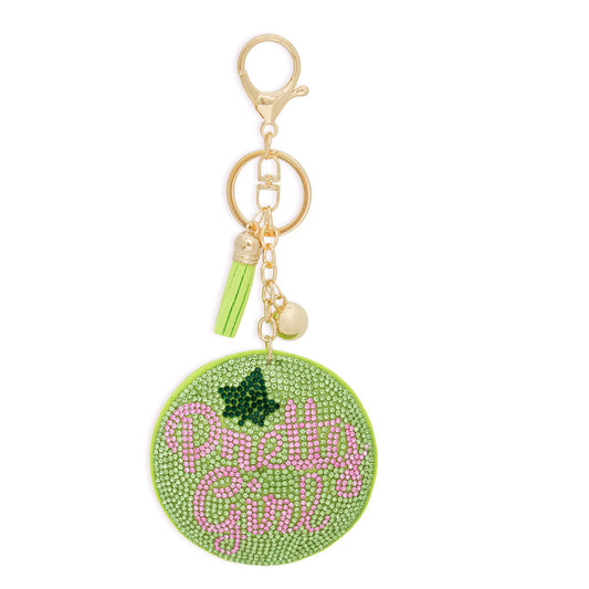 AKA Sorority Green Pretty Girl Padded Keychain