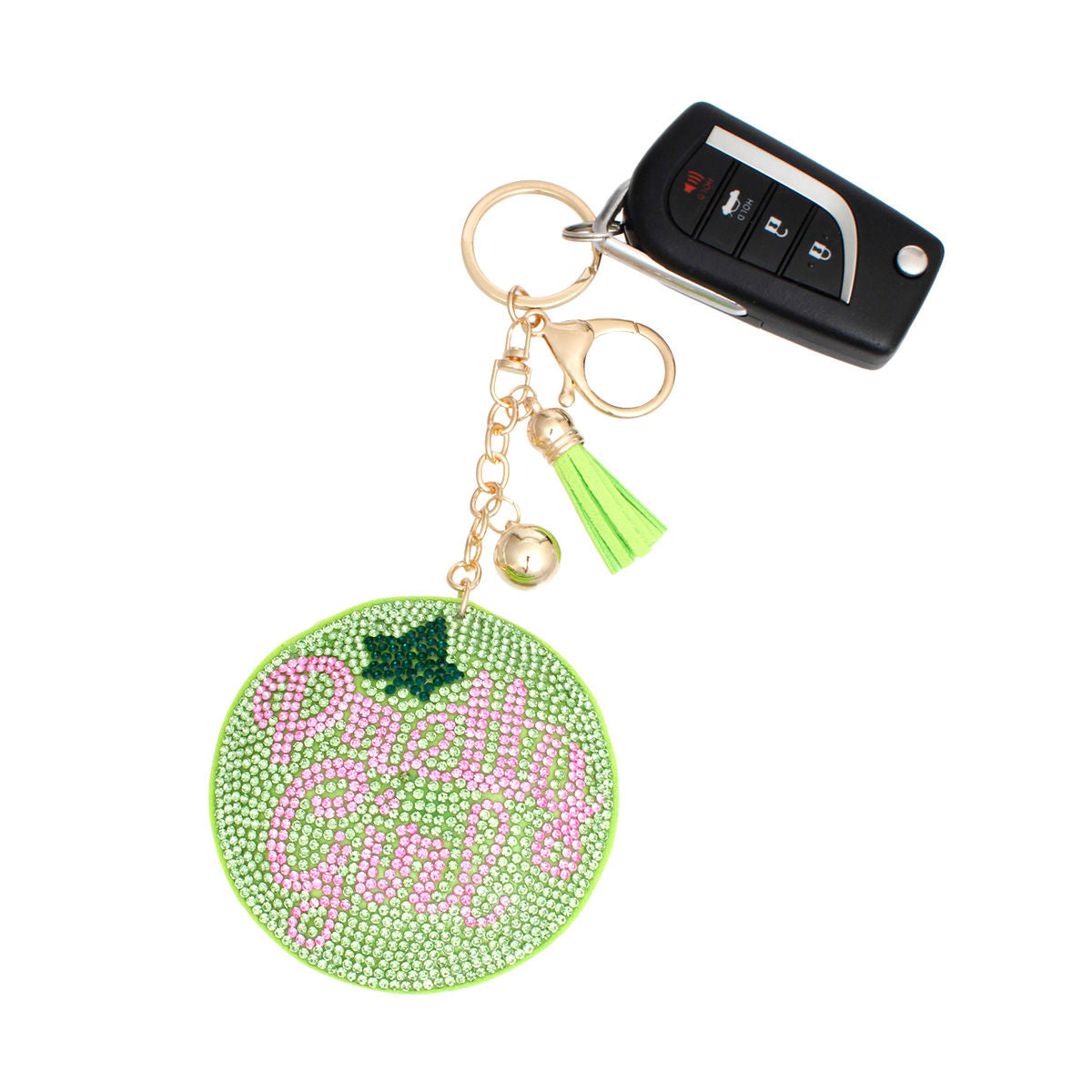 AKA Sorority Green Pretty Girl Padded Keychain