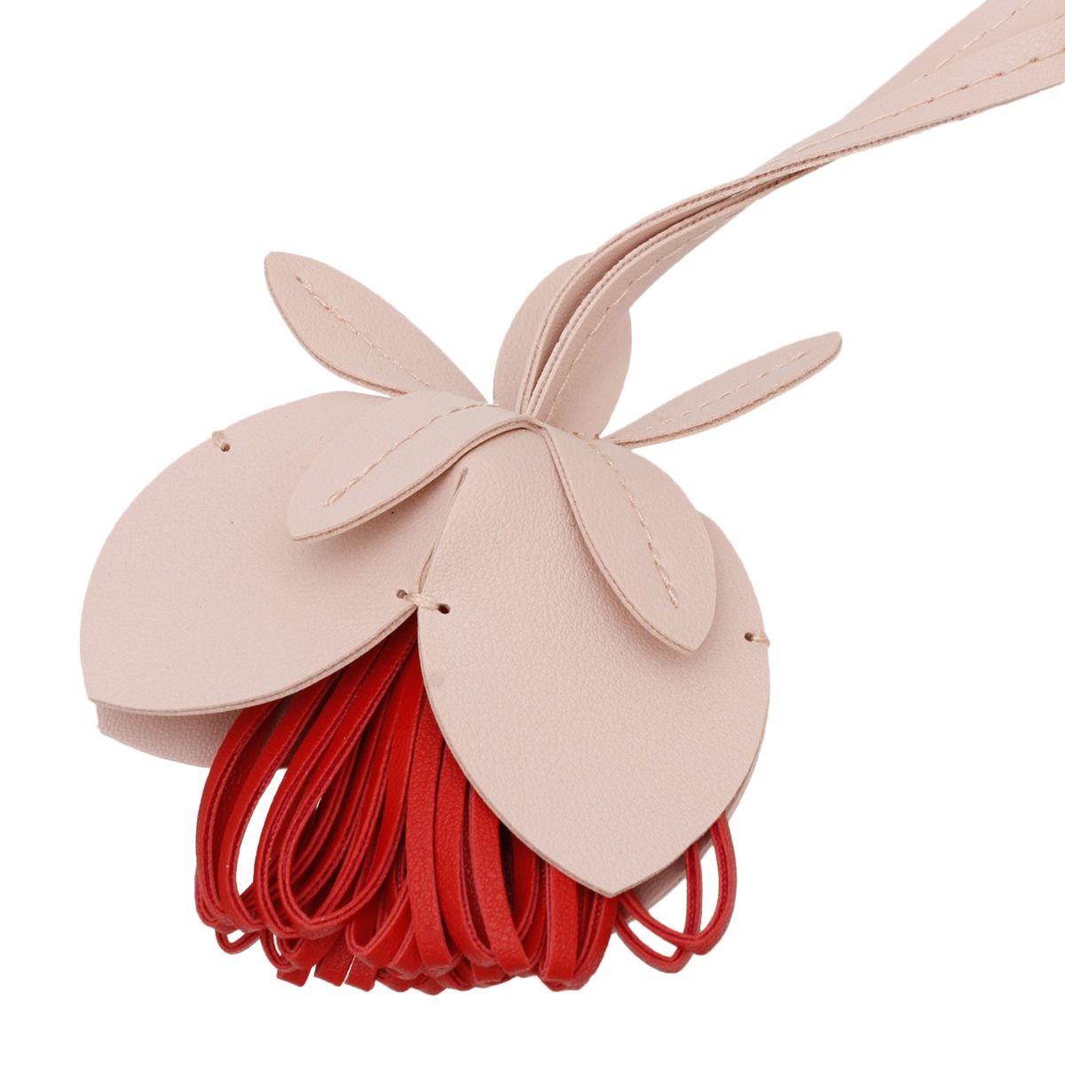 Bag Charm Pink Leather Flower Long Bag Accessory