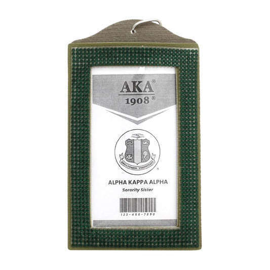 AKA Green Sparkle Sorority Pride ID Badge Holder