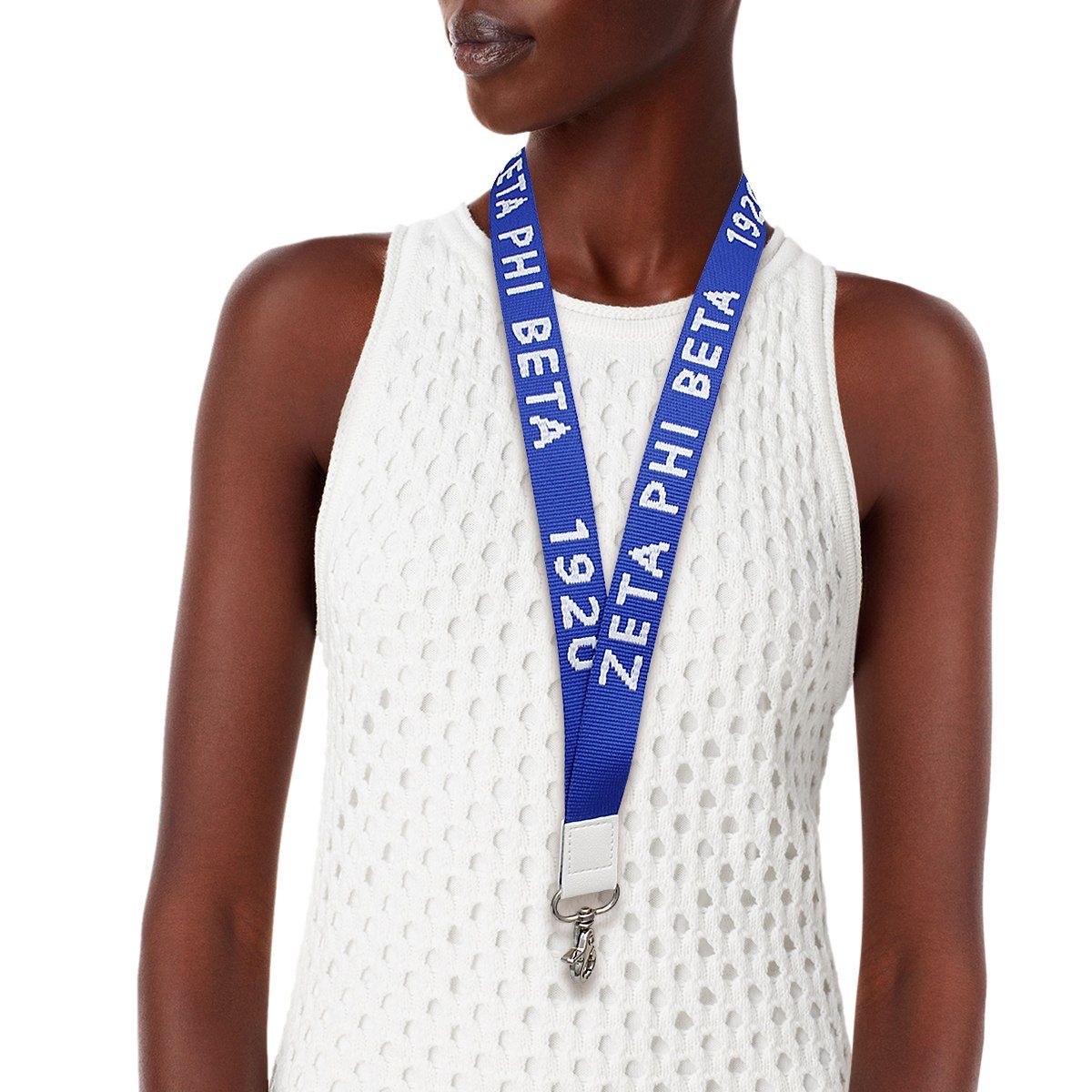 ZPB Blue Canvas Lanyard ID Badge Clip Women