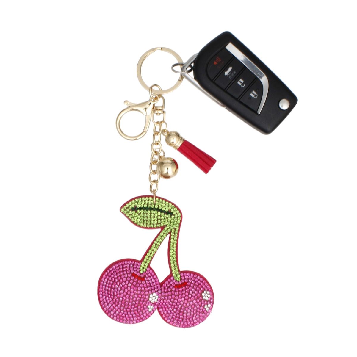 Keychain Cheeky Coquette Fuchsia Cherry Bag Charm