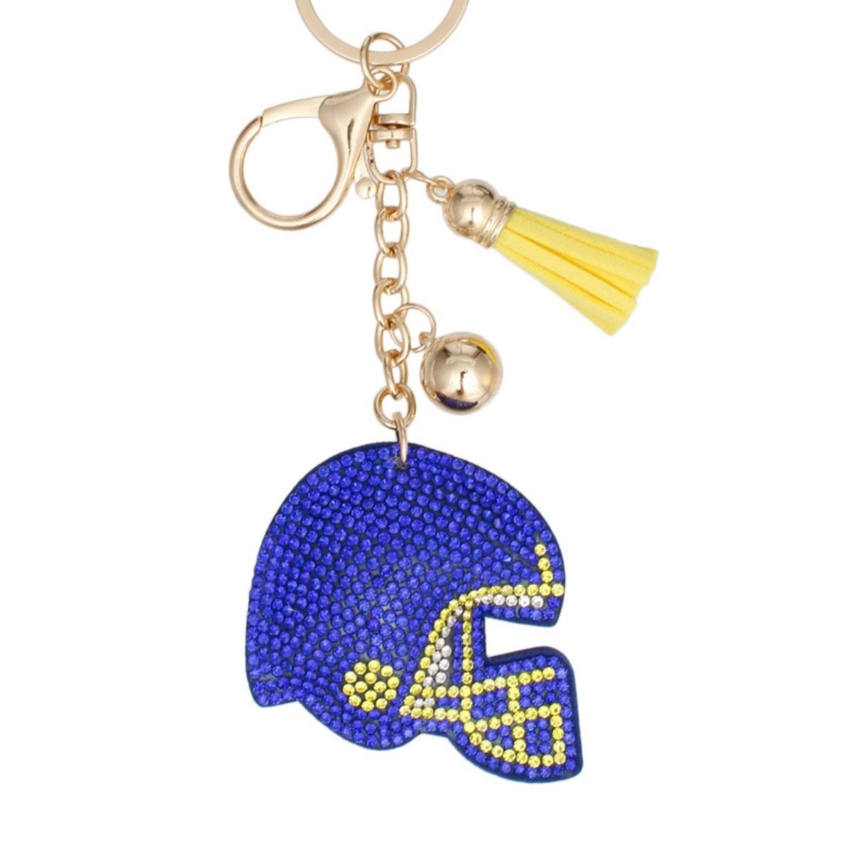Keychain Blue Yellow Football Helmet Bag Charm