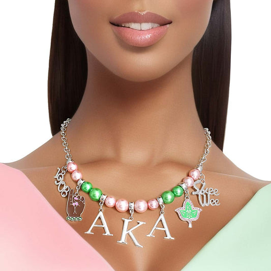 AKA Pink Green Pearl AKA Necklace