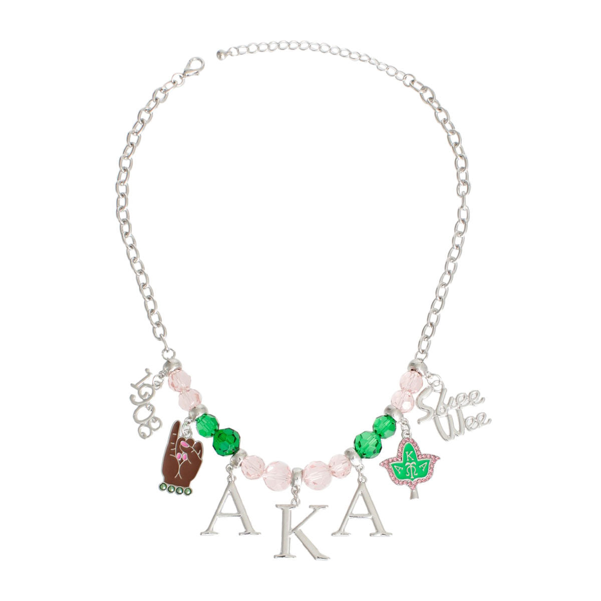 AKA Pink Green Bead AKA Necklace