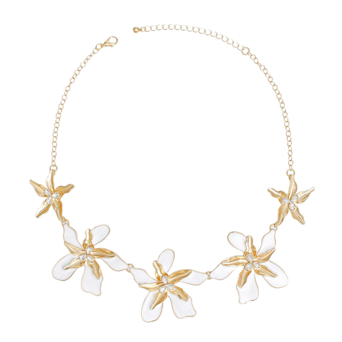 Necklace White Gold Tropical Flower for Women