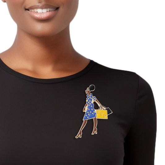 SGRHO Sorority Glam Gal Shopping Brooch for Women