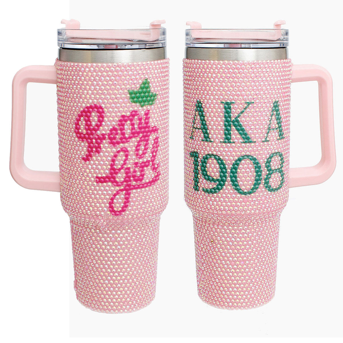 AKA Sorority Pink Bling 40.5 oz Tumbler Cup