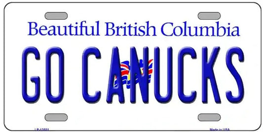 Go Canucks Novelty Metal License Plate