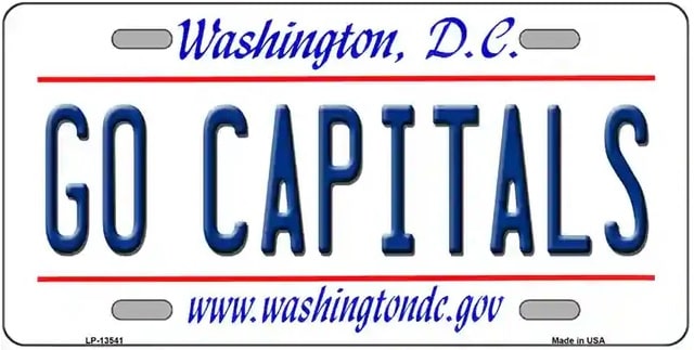 Go Capitals Washington DC Novelty Metal License Plate