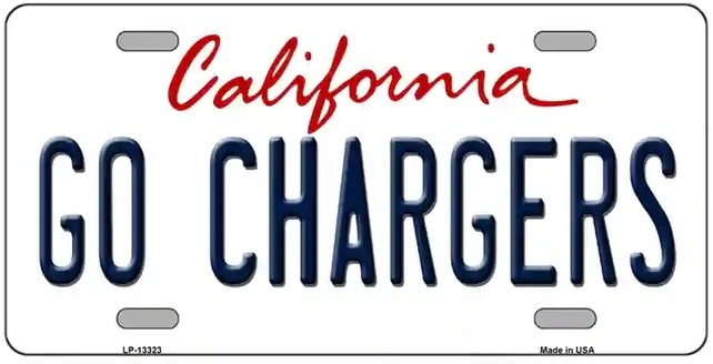 Go Chargers Novelty California License Plate 