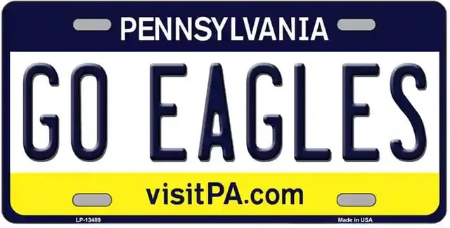 Go Eagles Pennsylvania License Plate Replica