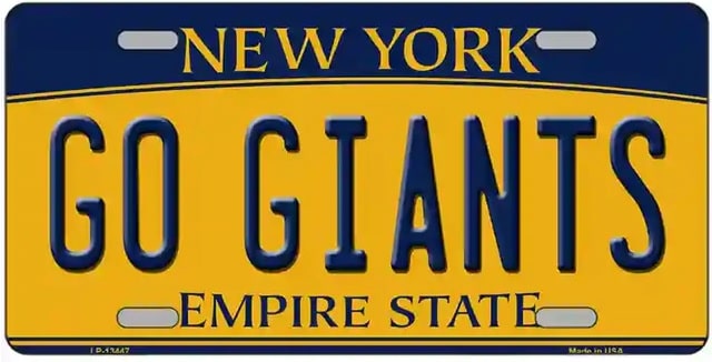 Go Giants Novelty License Plate