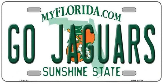 Go Jaguars Metal Florida Style License Plate