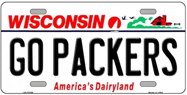 Go Packers Wisconsin Novelty License Plate