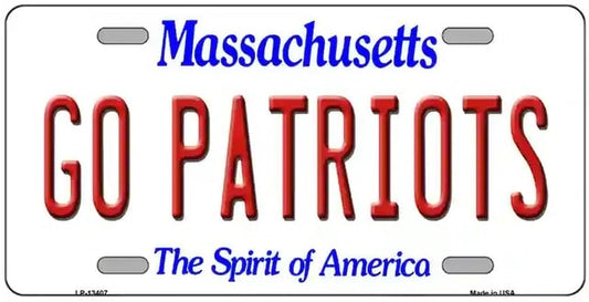 Go Patriots Fans Massachusetts Novelty License Plate