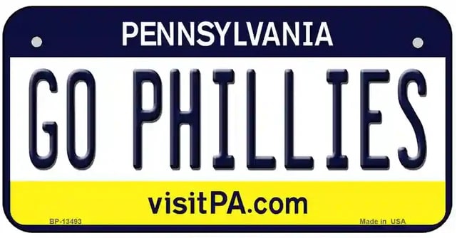 Go Phillies Bicycle License Plate